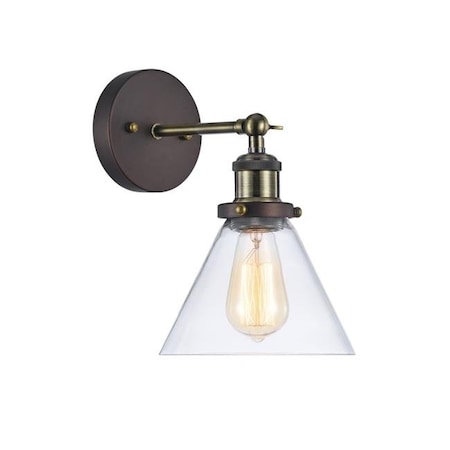 Chloe Lighting Chloe CH57053RB07-WS1 7 in. Lighting Ironclad Industrial-Style 1 Light Rubbed Bronze Wall Sconce - Oil Rubbed Bronze CH57053RB07-WS1
